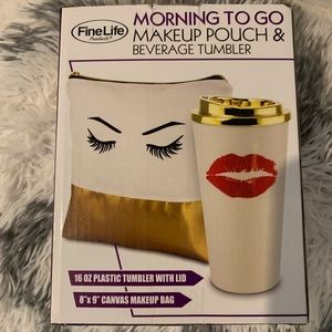 Makeup Pouch and Beverage tumbler